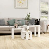 Detailed information about the product Nesting Tables 3 pcs White Engineered Wood