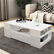 Detailed information about the product New 2 Drawer Coffee Table Storage Shelf High Gloss White
