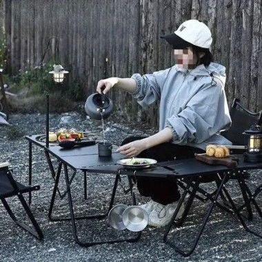 New Outdoor Camping Portable Table, Foldable + Free Assembly, Full Scene Compatible for Picnic and Barbecue, Lightweight Complete Camping Gear