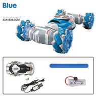 Detailed information about the product New Scale Remote Control Car 1:12 Gesture Stunt Car Double-Side 360 Rotating Wrist Racing Crawler 4WD Transform Off-Road Vehicle (Blue)