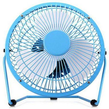 New USB Powered 6 Inch Mini Desktop Fan 360 Degree Rotation Blue