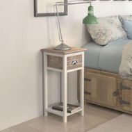 Detailed information about the product Nightstand With 1 Drawer Brown And White