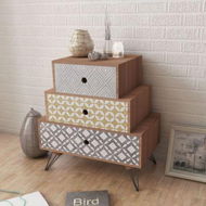 Detailed information about the product Nightstand With 3 Drawers Brown