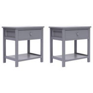 Detailed information about the product Nightstands 2 Pcs Grey 40x29x42 Cm Paulownia Wood