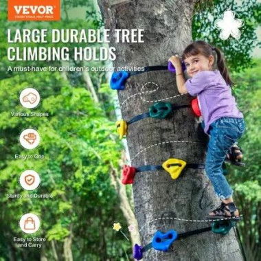 Ninja Tree Climbing Kit 12 Tree Climbing Holds 6 Ratchet Straps Outdoor