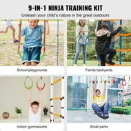 Detailed information about the product Ninja Warrior Obstacle Course for Kids 2 x 15.24 m Weatherproof Slacklines 228kg Weight Capacity Monkey Line Outdoor Playset Equipment Backyard Toys