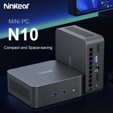 Ninkear N10 Mini PC, Intel N100 4 Cores Max 3.4GHz, 16GB RAM 512GB SSD, 2*HDMI 2.0 (4K@60Hz) Dual Display, 2.4/5GHz WiFi Bluetooth 5.0,