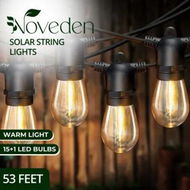 Detailed information about the product NOVEDEN 53FT 15+1 Bulbs LED Outdoor String Lights Garden Party Decoration