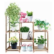 Detailed information about the product NOVEDEN Wood Plant Stand Indoor Outdoor (3 Tiers 7 Potted Ladder) NE-PS-100-YT