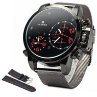 Detailed information about the product OCTAVIUS Male Quartz Watch Double Movt with Steel Net Band