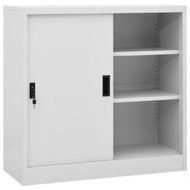 Detailed information about the product Office Cabinet with Sliding Door Light Grey 90x40x90 cm Steel