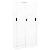 Detailed information about the product Office Cabinet with Sliding Door White 90x40x180 cm Steel