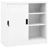 Detailed information about the product Office Cabinet With Sliding Door White 90x40x90 Cm Steel