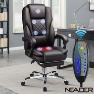 Detailed information about the product Office Chair Heated Massage Executive Computer Desk PU Leather Work Seat Comfortable Ergonomic Recliner High Back Retractable Footrest Brown