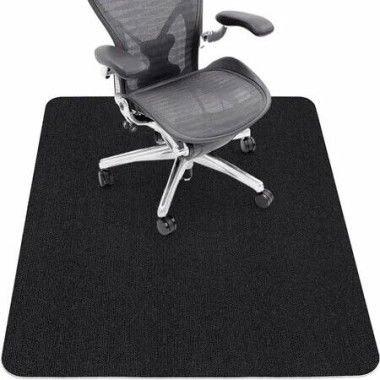 Office Chair Mat for Hardwood Floor, 36 Ã— 48 Gaming Rolling Floor Mat, Under Desk Low-Pile Rug, Large Anti-Slip Multi-Purpose Hard Black