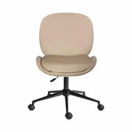 Detailed information about the product Office Desk Chair - Velvet Armless Swivel Study Seat OVOID PALE KHAKI