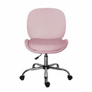 Detailed information about the product Office Desk Chair - Velvet Armless Swivel Study Seat OVOID PINK