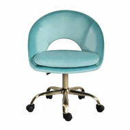 Detailed information about the product Office Desk Chair - Velvet Home Office Swivel Computer Seat COVE BLUE