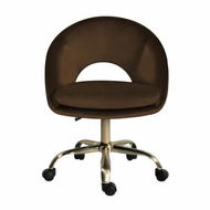 Detailed information about the product Office Desk Chair - Velvet Home Office Swivel Computer Seat COVE BROWN