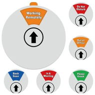 Detailed information about the product Office Door Privacy Sign, 6 Options, Do Not Disturb/Please Knock/Out of Office/In a Meeting/Come Back Soon/Working Remotely Color White
