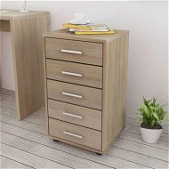 Detailed information about the product Office Drawer Unit with Castors 5 Drawers Oak