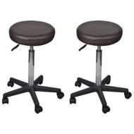 Detailed information about the product Office Stools 2 Pcs Brown 35.5x98 Cm Faux Leather.