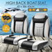 OGL 2pcs Folding Boat Seats Marine Helm Captain Foldable Swivel Chairs High Back Moulded Vinyl Flip Waterproof Fishing Seating Set. Available at Crazy Sales for $189.95