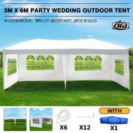 Detailed information about the product OGL 3x6m Outdoor Canopy Gazebo Party Wedding Tent Waterproof Marquee w/4 Removable Walls