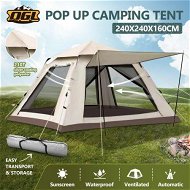 Detailed information about the product OGL 4 Person Tent Camping Instant Pop Up Family Beach Sun Shade Shelter Waterproof 240x240x160cm Creamy White