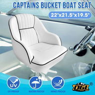 Detailed information about the product OGL Boat Seat Chair Bucket Helm Marine Pontoon Captain Vinyl Upholstery Foam Cushion UV Water Wind Proof 19.5x22x21.5 Inches