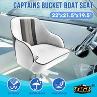 Detailed information about the product OGL Boat Seat Chair Bucket Marine Helm Pontoon Captain Vinyl Upholstery Foam Cushion UV Water Wind Proof 19.5x22x21.5 Inches