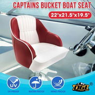 Detailed information about the product OGL Boat Seat Chair Marine Bucket Helm Captain Pontoon Vinyl Upholstery Foam Cushion Water UV Wind Proof 19.5x22x21.5 Inches