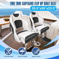 Detailed information about the product OGL Captains Bucket Boat Seat Chair Helm Sports Flip Up Bolster Charcoal and White