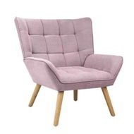 Detailed information about the product Oikiture Armchair Accent Chairs Sofa Lounge Fabric Upholstered Tub Chair Pink