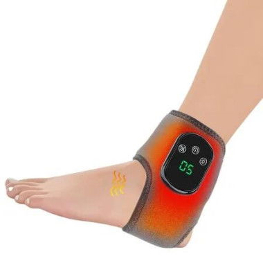 ordless Ankle Massager with Heat 5 Heat Levels 3 Vibration Modes USB Rechargeable Heated Brace Wrap Warmer Christmas Gift COL Gray
