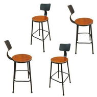 Detailed information about the product Osca Set Of 4 Brown Timber Seater Bar Stool