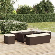 Detailed information about the product Ottomans With Cushions 2 Pcs Brown 40x30x40 Cm Poly Rattan