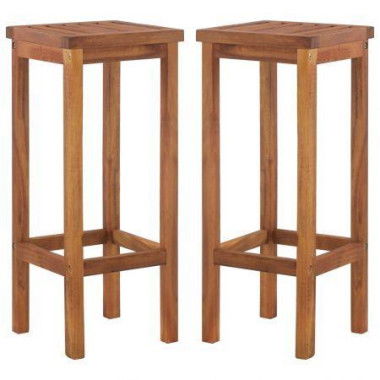 Outdoor Bar Chairs 2 Pcs Solid Acacia Wood