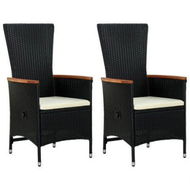 Detailed information about the product Outdoor Chairs 2 Pcs With Cushions Poly Rattan Black