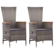 Detailed information about the product Outdoor Chairs 2 Pcs With Cushions Poly Rattan Grey