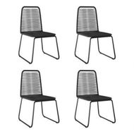 Detailed information about the product Outdoor Chairs 4 Pcs Poly Rattan Black