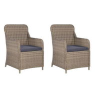 Detailed information about the product Outdoor Chairs With Cushions 2 Pcs Poly Rattan Brown