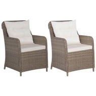 Detailed information about the product Outdoor Chairs With Cushions 2 Pcs Poly Rattan Brown