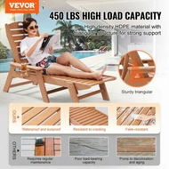 Detailed information about the product Outdoor Chaise Lounge Chair Adjustable Patio Reclining Bench Lounger Brown