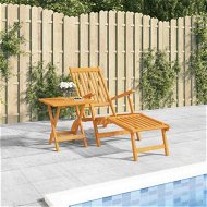 Detailed information about the product Outdoor Deck Chair with Footrest and Table Solid Wood Acacia