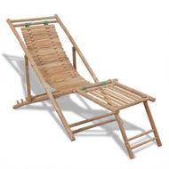 Detailed information about the product Outdoor Deck Chair With Footrest Bamboo