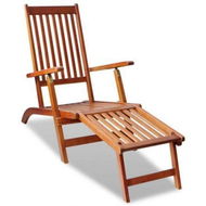 Detailed information about the product Outdoor Deck Chair With Footrest Solid Acacia Wood