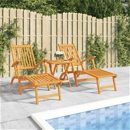 Detailed information about the product Outdoor Deck Chairs with Footrests and Table Solid Wood Acacia