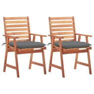 Detailed information about the product Outdoor Dining Chairs 2 pcs with Cushions Solid Acacia Wood