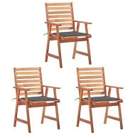 Detailed information about the product Outdoor Dining Chairs 3 pcs with Cushions Solid Acacia Wood
